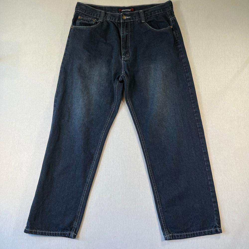 Eddie Domani Jeans Mens 38x30 (Fit 37x29) Dark Wash Baggy Relaxed Y2K Denim